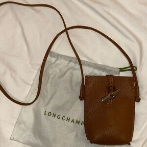 Longchamp Tan Leather Crossbody Bag